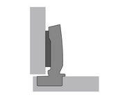 Esquema de montaje de bisagra Hettich Sensys en puerta de cocina
