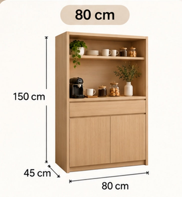 Modelo 80 cm ancho, 150 cm alto y 45 cm fondo, un cajón y dos puertas