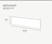 Boceto de frente de cajón a medida con indicación de ancho y alto