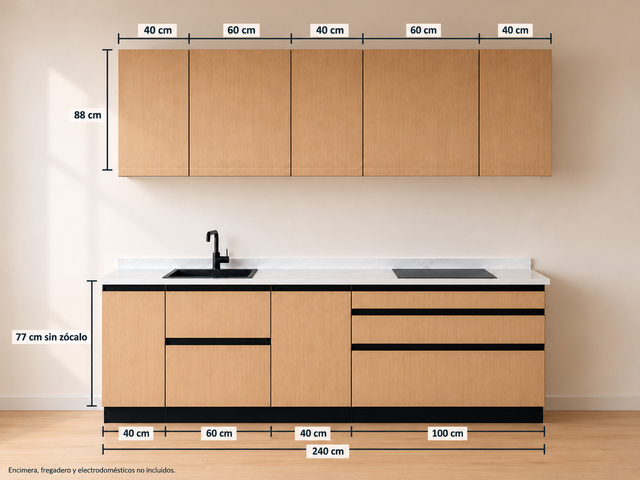 Kit Cocina 240 cm Completa – Equilibrio