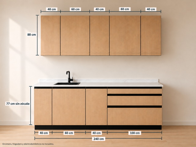 Kit Cocina 240 cm Completa – Esencial