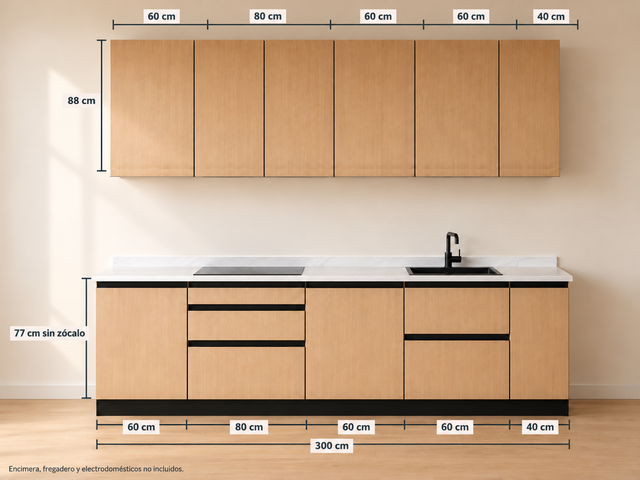 Kit Cocina 300 cm Gran Almacenaje – Equilibrio