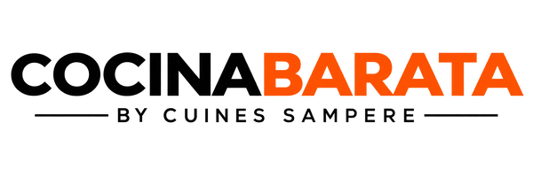 Logo CocinaBarata by Cuines Sampere en negro y naranja