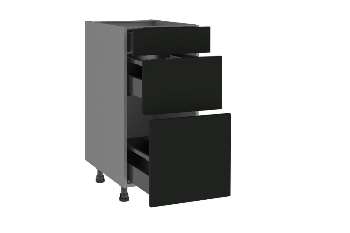 Mueble bajo de cocina de 40 cm con 1 cajón y 2 caceroleros