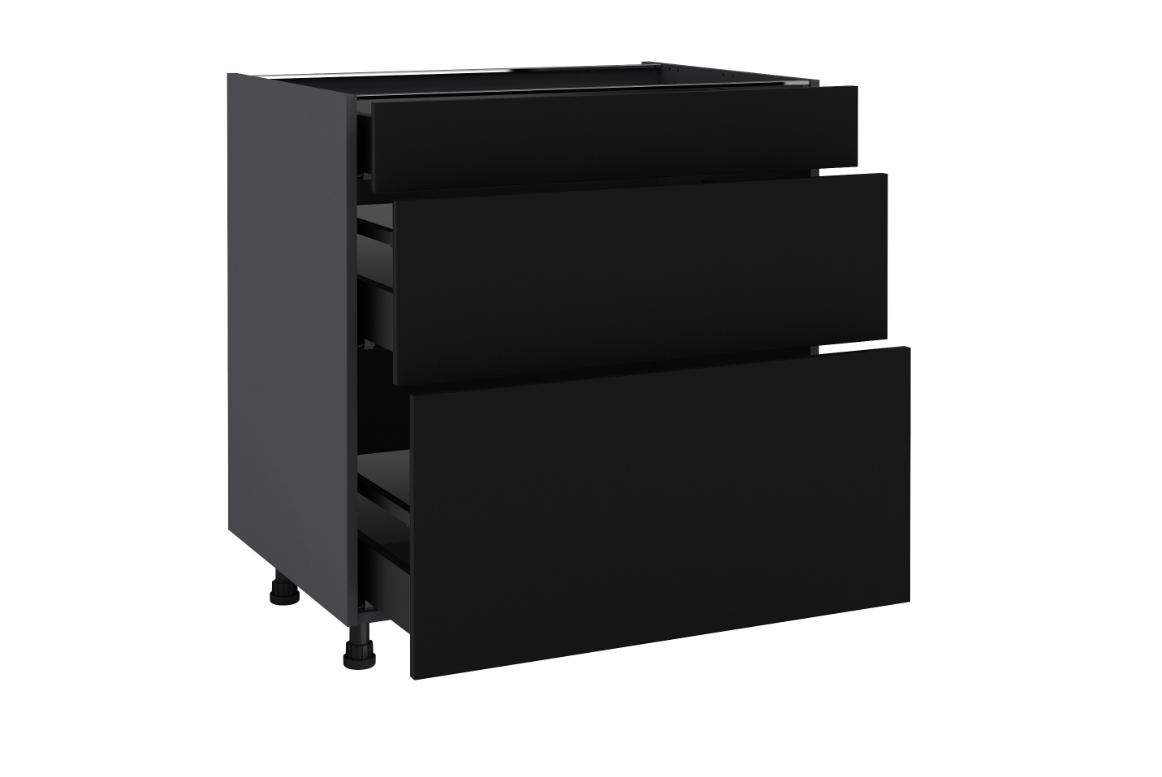 Mueble bajo de cocina de 80 cm con 1 cajón y 2 caceroleros