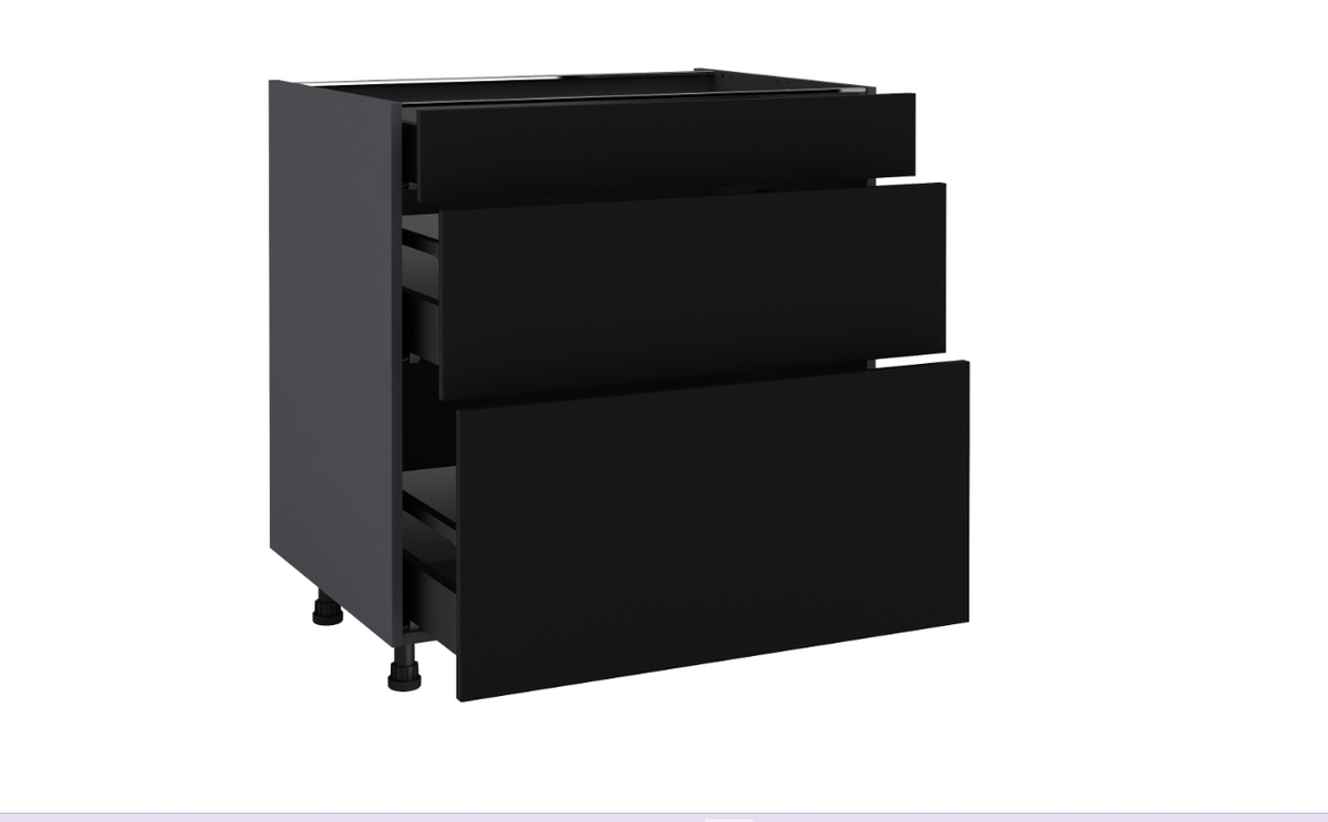 Mueble bajo de cocina de 80 cm con 3 cajones