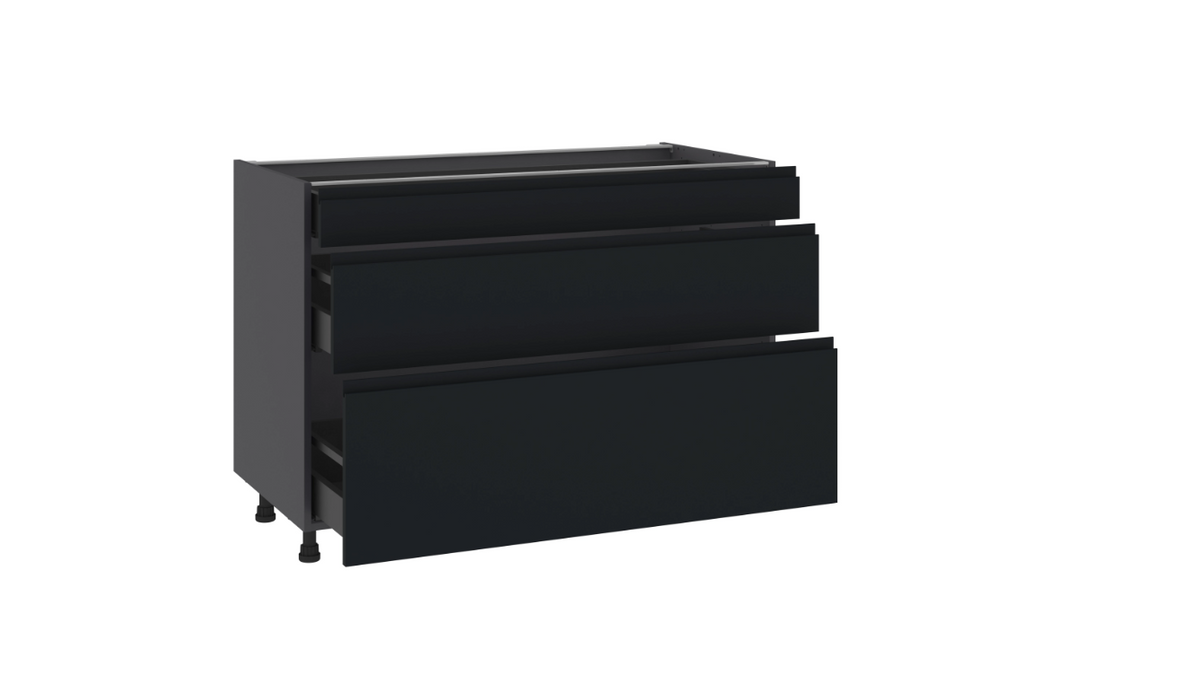Mueble bajo de cocina de 90 cm con 3 cajones