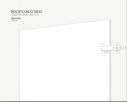 Boceto de una puerta de cocina a medida con bisagra de cazoleta instalada.